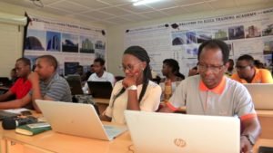 Some construction professionals attend training at Nziza Training Academy in Kigali a fortnight ago. Photo courtesy.